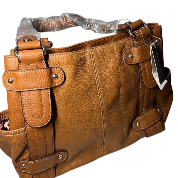 Tignanello Pebble Leather Satchel Shoulder Handbag, New with Tag - Picture 1 of 4